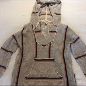 Pink, black, and gray Baja stripped hoodie